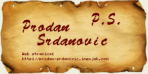 Prodan Srdanović vizit kartica